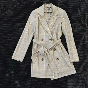 Plaid Lightweight Trench Coat
